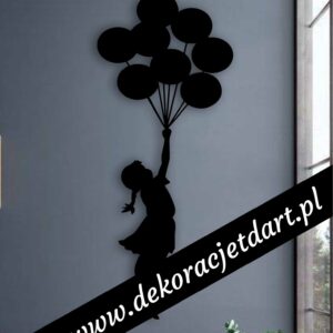 Dekoracje ścienne dziewczynka z balonami