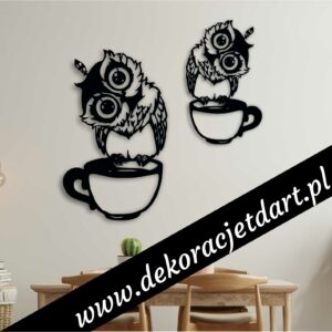 Dekoracje ścienne sowa na kubku