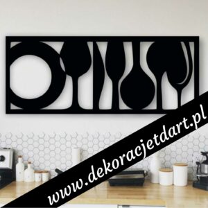 Obraz kuchenny- sztućce i kieliszki