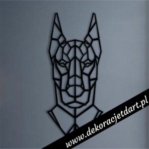 Dekoracje ścienne doberman geometryczny