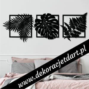 Liście egzotyczne 02 - palma, monstera, paproć