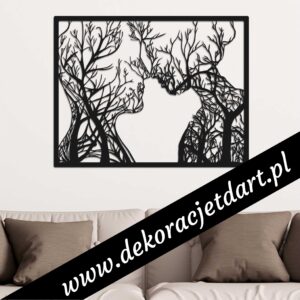 Twarze drzewo ONA I ON para zakochanych