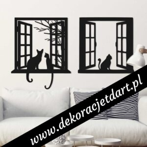 Koty w oknie 2 panele