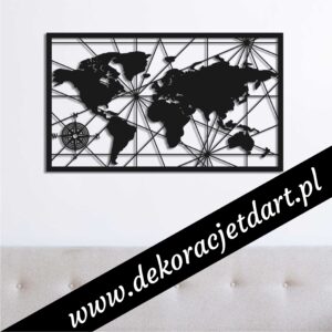 Dekoracje ścienne mapa ażurowa w ramce