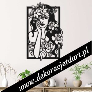 Dekoracje ścienne kobieta z kwiatami we włosach