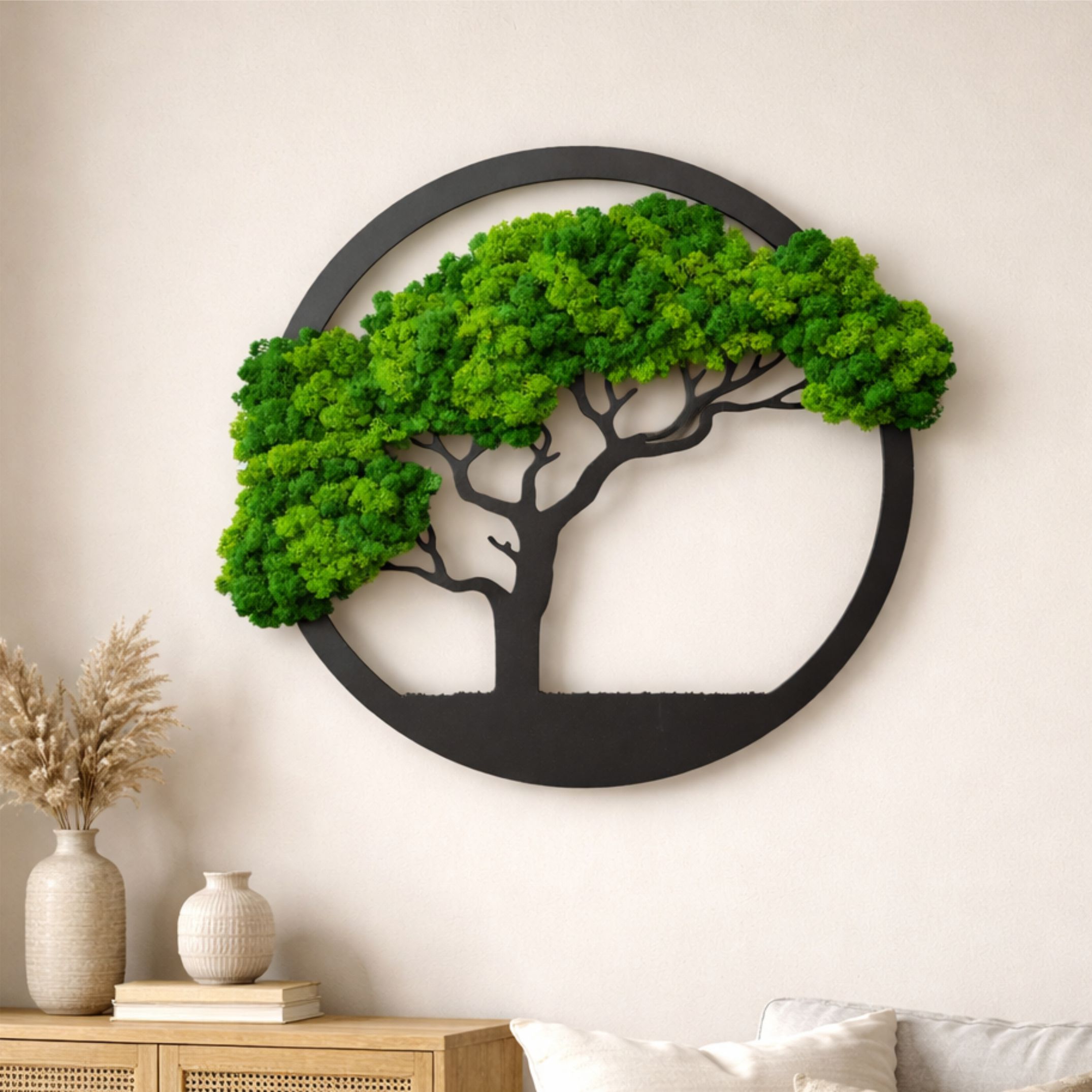 drzewo z mchem chrobotkiem i rodziną mech chrobotek drzewo z mchu chrobotka mS