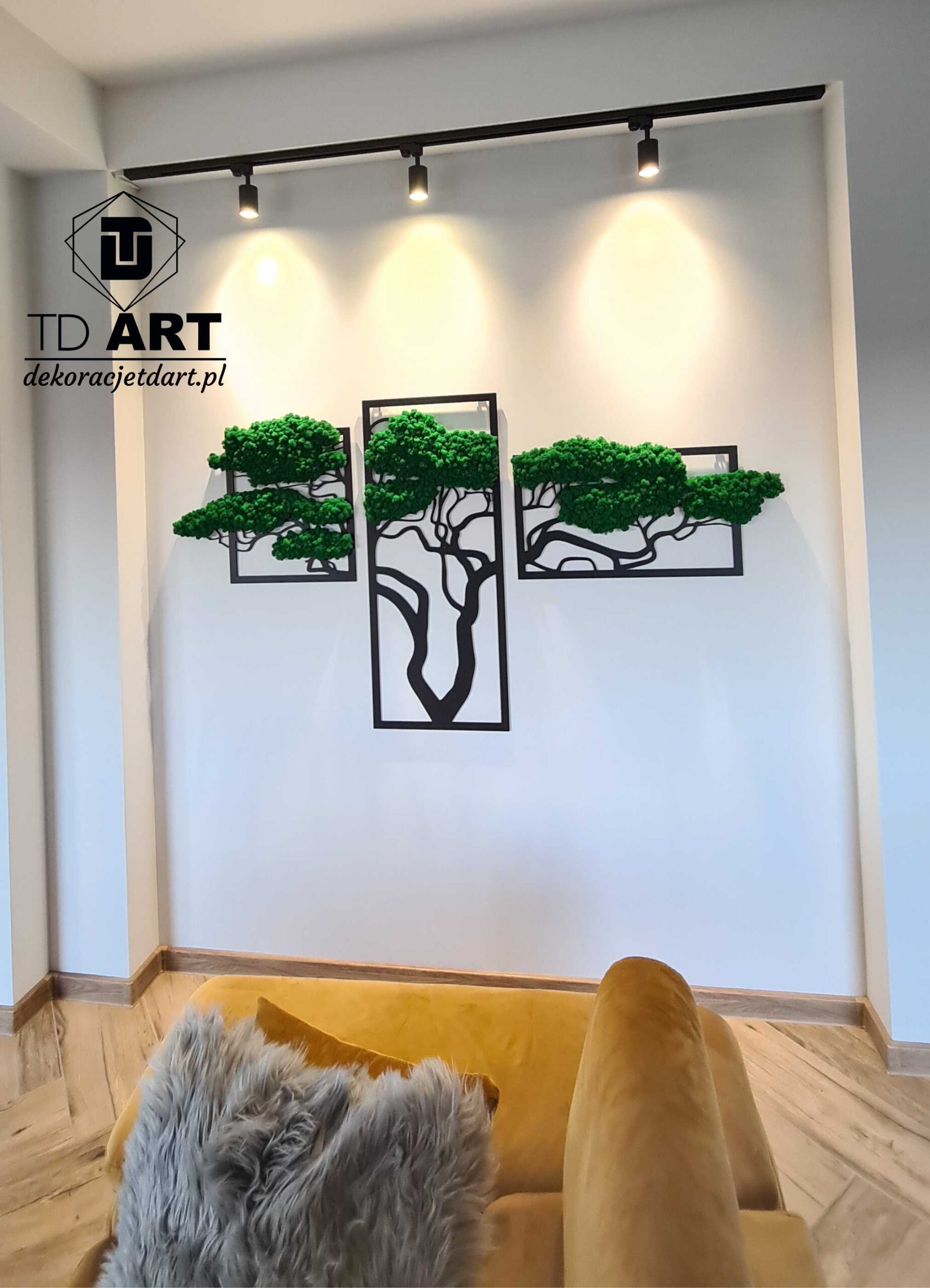 tryptyk z mchem chrobotkiem drzewo mech chrobotek żywy obraz zielony 2