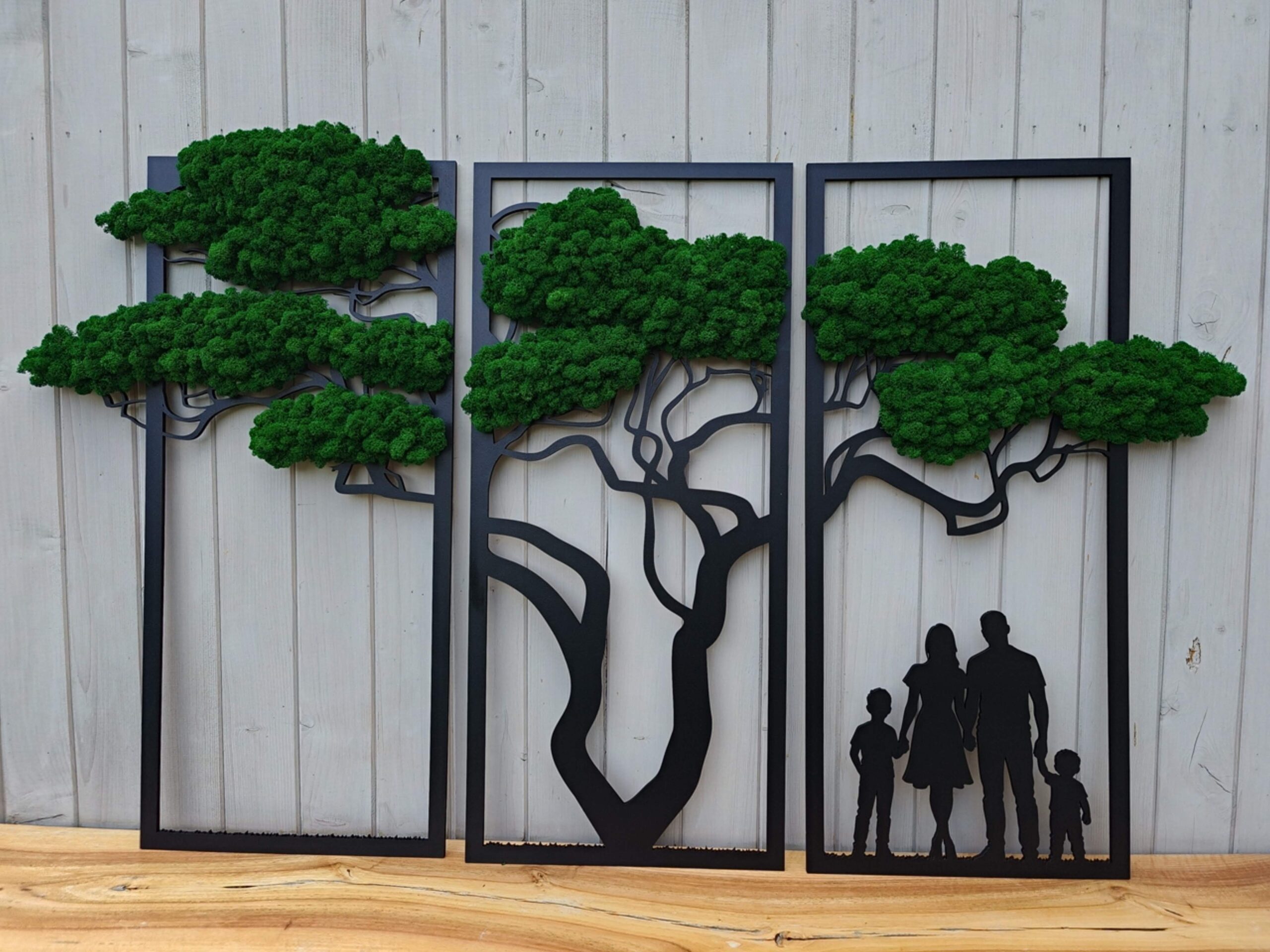 Tryptyk bonsai z mchem chrobotkiem – obraz rodzinny - obrazek 5