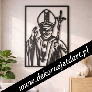 obraz papież jan paweł II dekoracja ścienna ażurowa