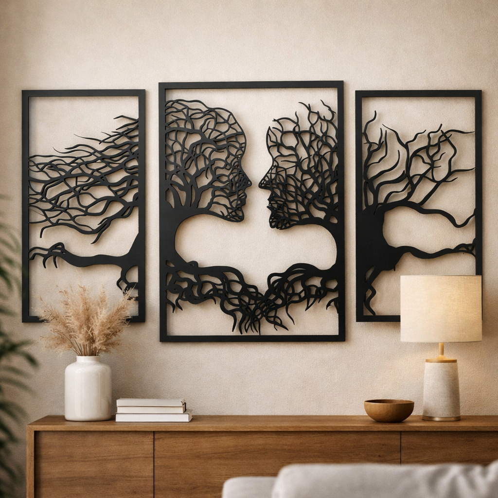 tryptyk twarze ona i on zakochani