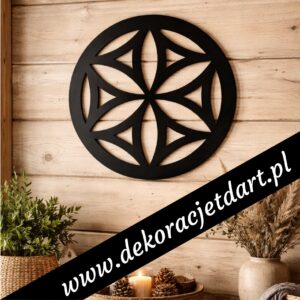 drewniana rozeta karpacka ażurowa dekoracja ścienna MDF salon